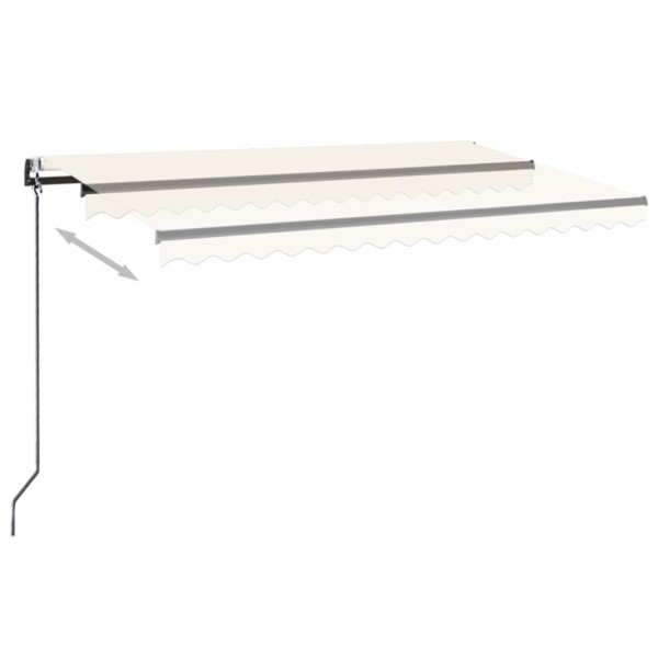 Toldo automático con LED y sensor de viento crema 500x300 cm