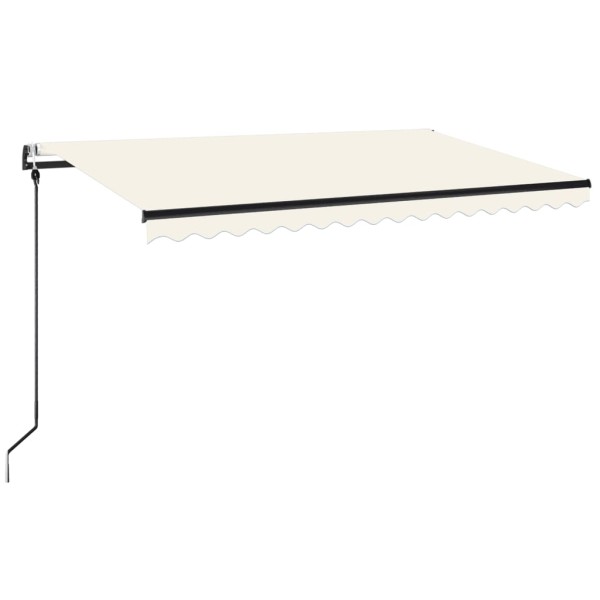 Toldo automático con LED y sensor de viento crema 400x350 cm