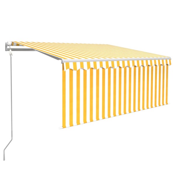 Toldo automático retráctil con persiana amarillo blanco 3x2,5m