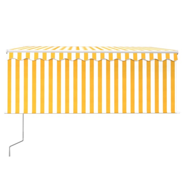 Toldo automático retráctil con persiana amarillo blanco 3x2,5m