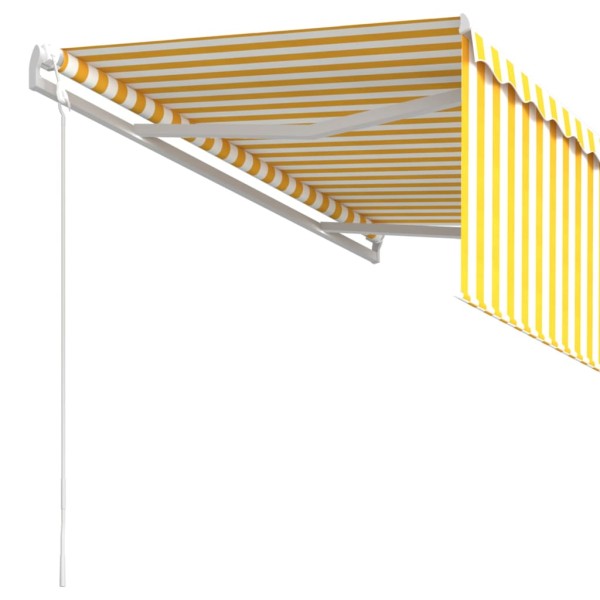 Toldo automático retráctil con persiana amarillo blanco 3x2,5m