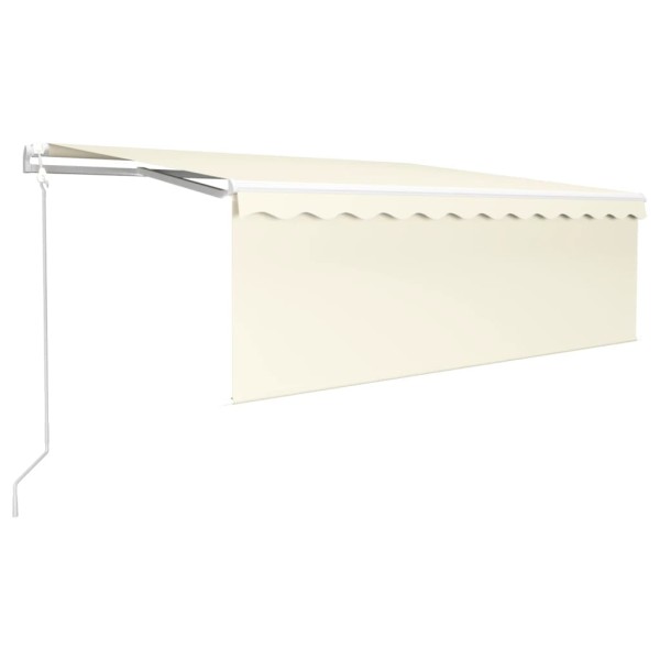 Toldo automático persiana LED sensor de viento crema 4,5x3 m