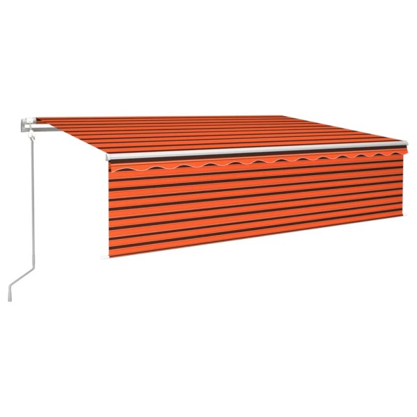 Toldo automático retráctil con persiana 6x3 m naranja y marrón