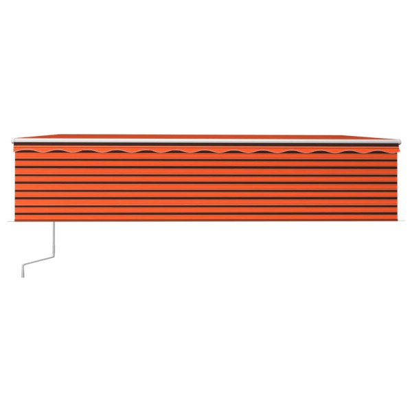 Toldo automático retráctil con persiana 6x3 m naranja y marrón