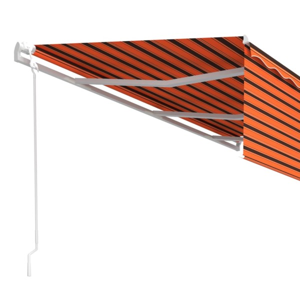 Toldo automático retráctil con persiana 6x3 m naranja y marrón