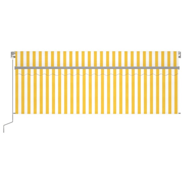 Toldo manual retráctil persiana y LED 4,5x3 m amarillo y blanco