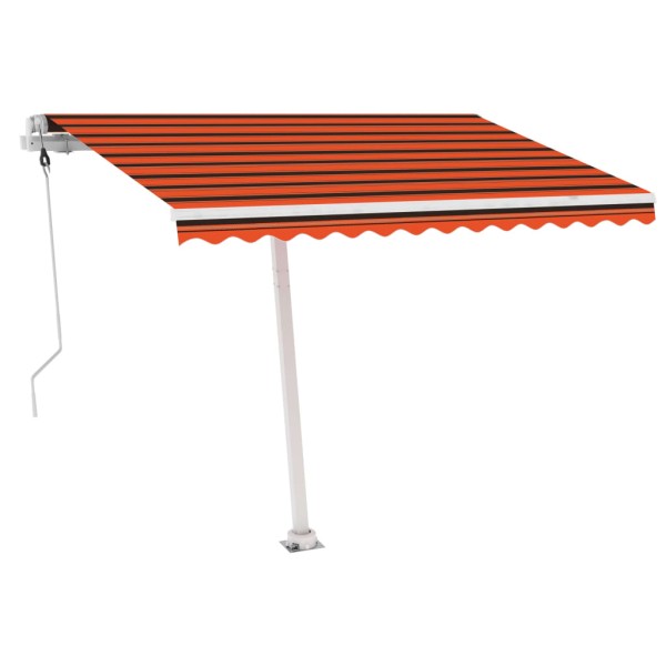 Toldo de pie automático naranja y marrón 300x250 cm