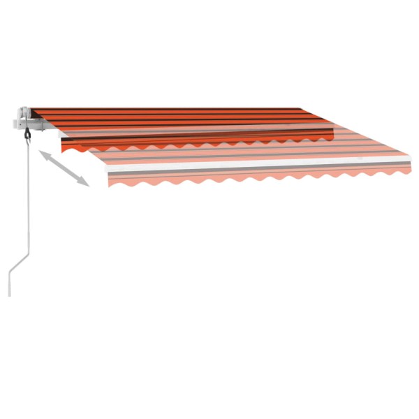 Toldo de pie automático naranja y marrón 300x250 cm