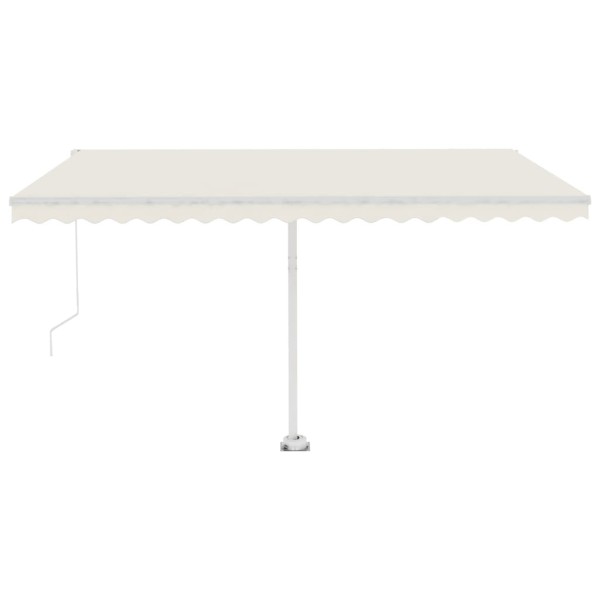 Toldo de pie retráctil manual crema 450x350 cm