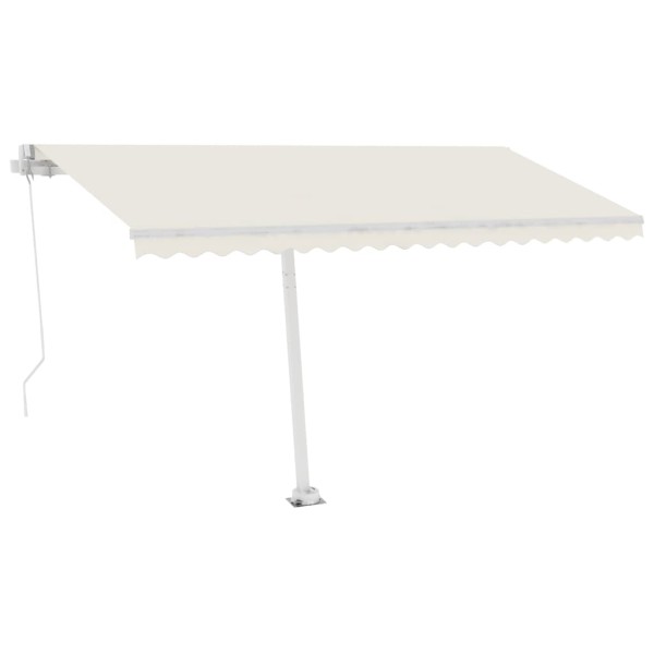 Toldo de pie retráctil manual crema 450x350 cm