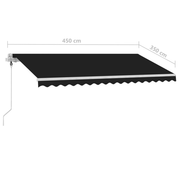 Toldo automático LED sensor de viento gris antracita 450x350 cm