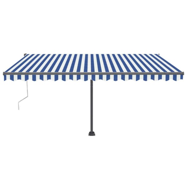 Toldo automático LED sensor de viento azul y blanco 400x300 cm