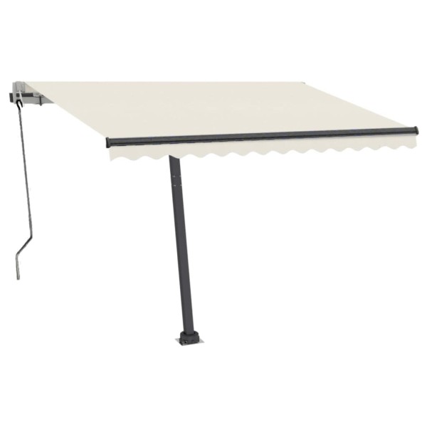 Toldo automático con LED y sensor de viento crema 350x250 cm