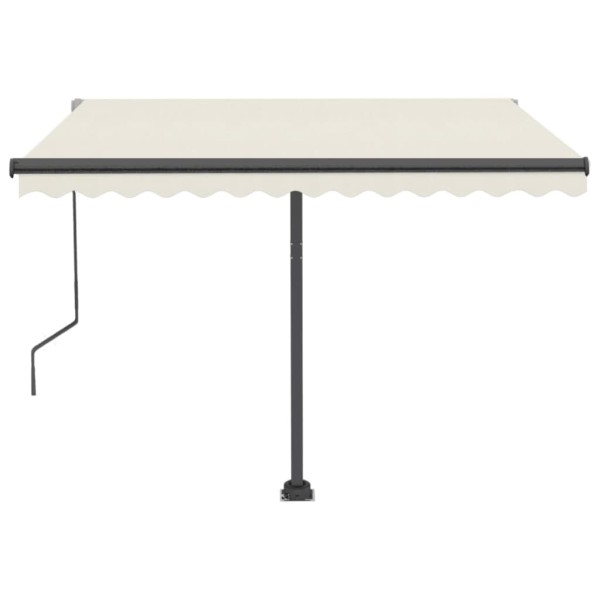 Toldo automático con LED y sensor de viento crema 350x250 cm