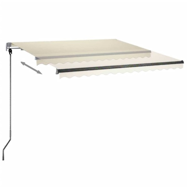 Toldo automático con LED y sensor de viento crema 350x250 cm