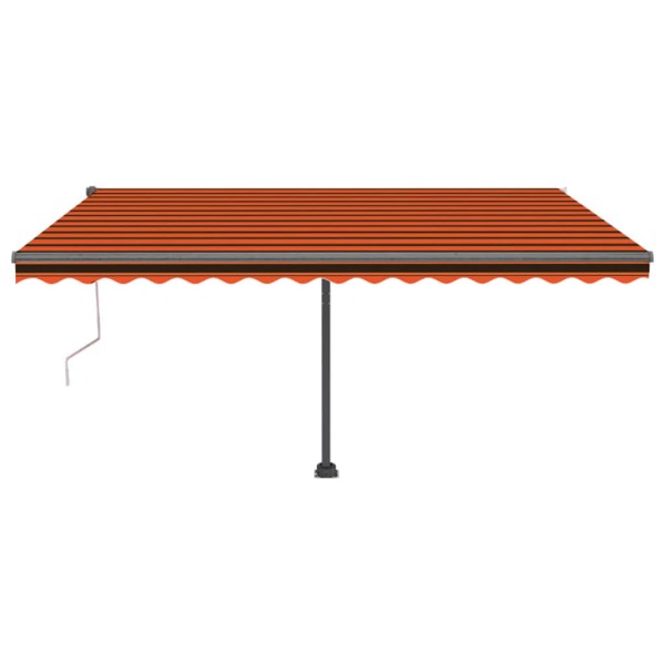 Toldo de pie automático naranja y marrón 450x300 cm