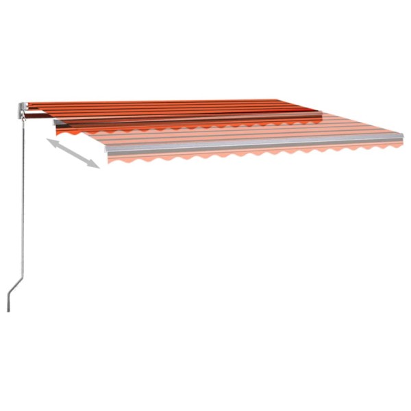 Toldo de pie automático naranja y marrón 450x300 cm