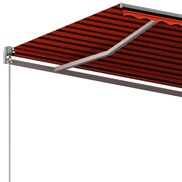 Toldo de pie automático naranja y marrón 450x300 cm