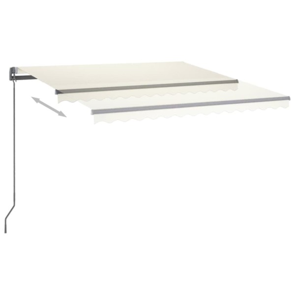 Toldo automático con LED y sensor de viento crema 450x300 cm