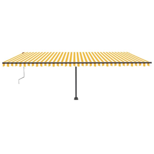 Toldo de pie automático amarillo y blanco 600x300 cm