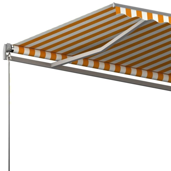 Toldo de pie automático amarillo y blanco 600x300 cm