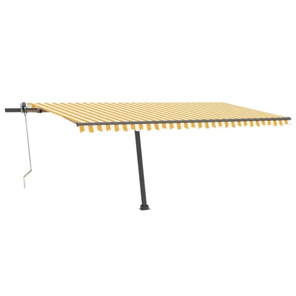 Toldo automático LED sensor de viento amarillo blanco 500x300cm