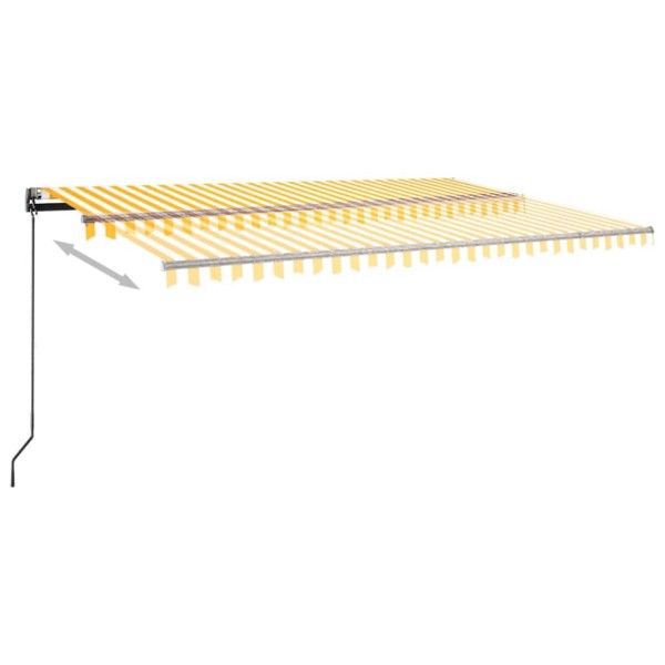 Toldo automático LED sensor de viento amarillo blanco 500x300cm