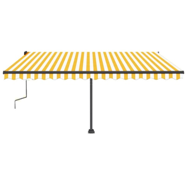 Toldo manual retráctil con LED amarillo y blanco 450x350 cm