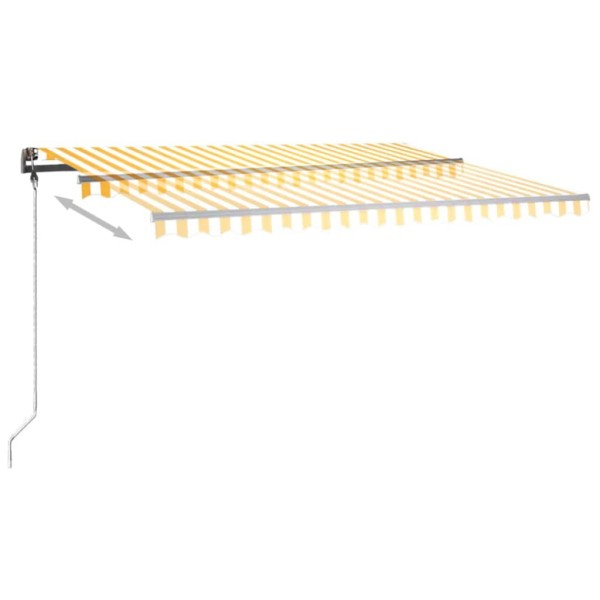 Toldo manual retráctil con LED amarillo y blanco 450x350 cm