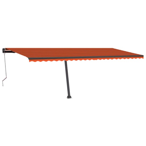 Toldo automático LED sensor de viento naranja marrón 600x300 cm