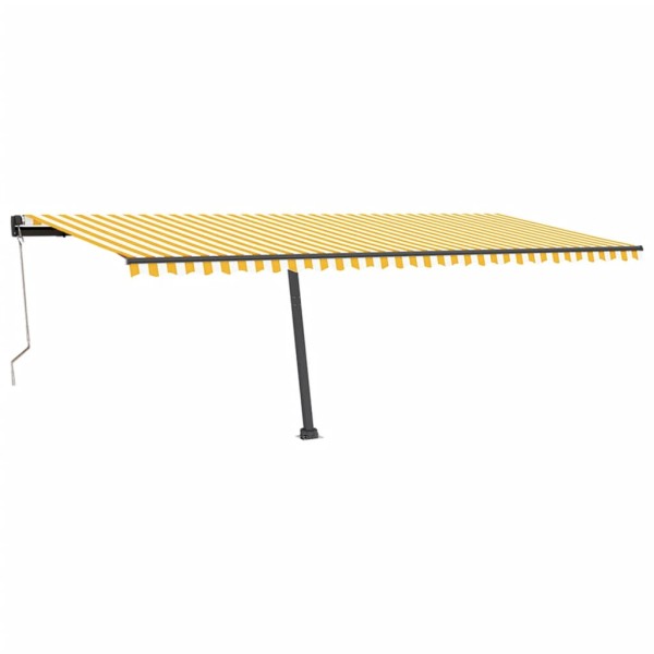 Toldo de pie automático amarillo y blanco 600x350 cm