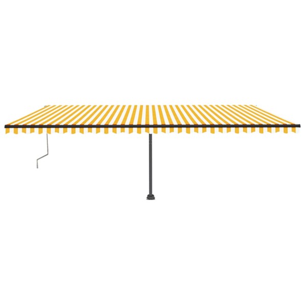 Toldo de pie automático amarillo y blanco 600x350 cm