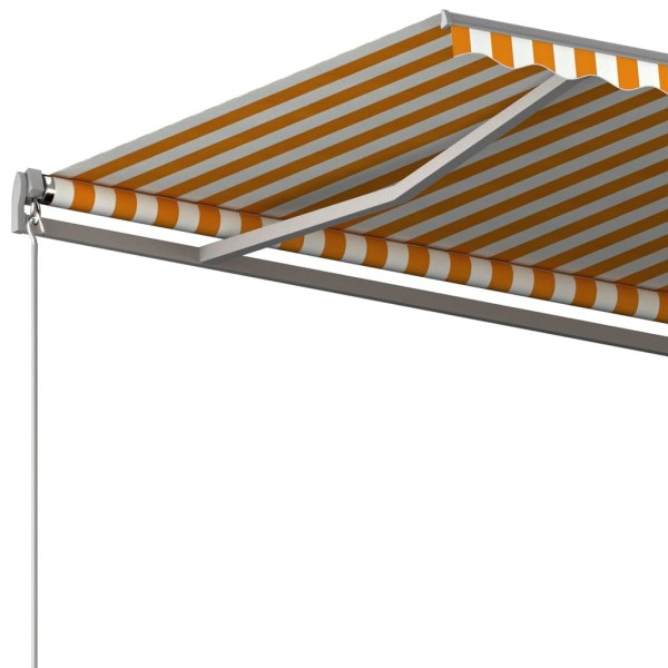 Toldo de pie automático amarillo y blanco 600x350 cm