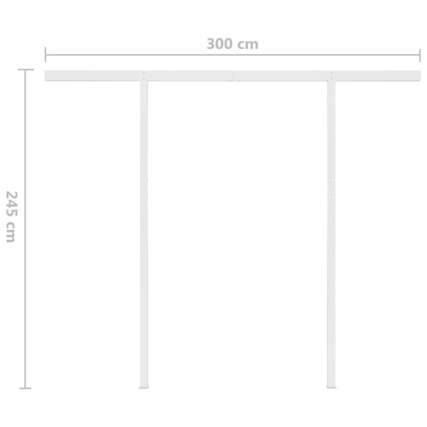 Toldo automático LED sensor de viento amarillo blanco 3,5x2,5 m