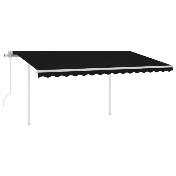 Toldo automático LED sensor de viento gris antracita 4,5x3,5 m