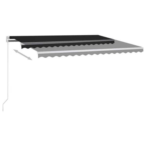 Toldo automático LED sensor de viento gris antracita 4,5x3,5 m