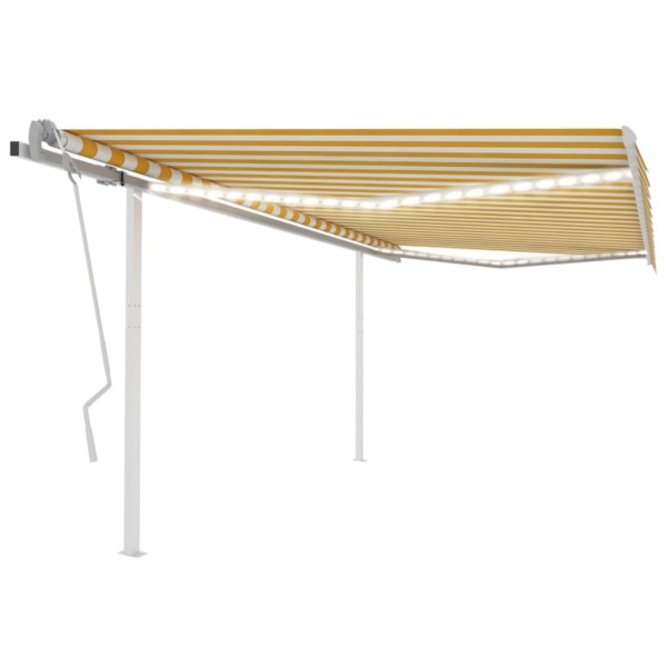 Toldo manual retráctil con LED amarillo y blanco 4x3,5 m