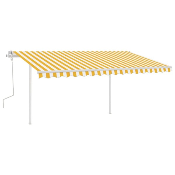 Toldo manual retráctil con LED amarillo y blanco 4x3,5 m