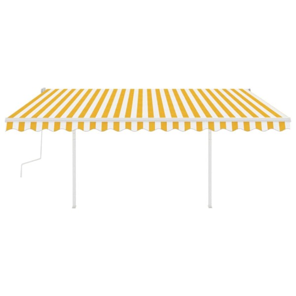 Toldo manual retráctil con LED amarillo y blanco 4x3,5 m