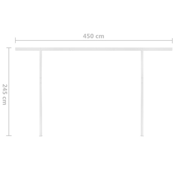 Toldo manual retráctil con LED amarillo y blanco 4x3,5 m