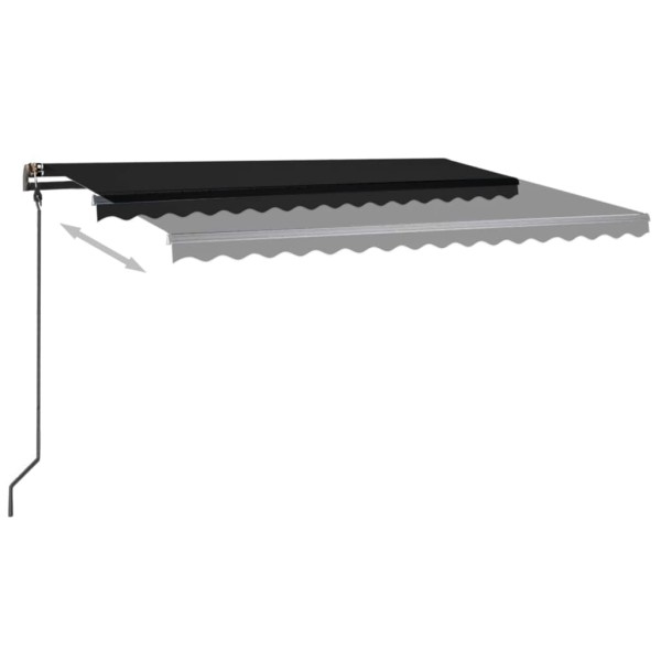 Toldo retráctil manual con LED gris antracita 4,5x3 m