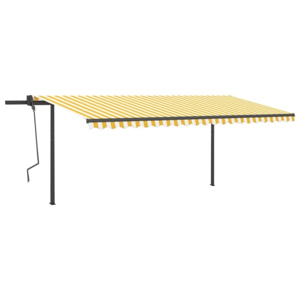 Toldo automático LED sensor de viento amarillo y blanco 5x3 m