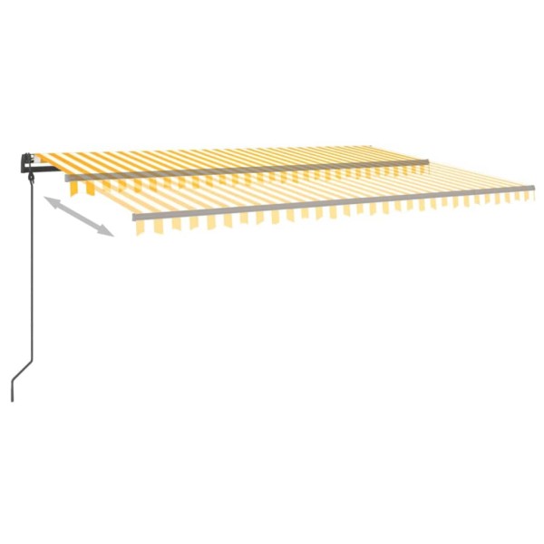 Toldo automático LED sensor de viento amarillo y blanco 5x3 m