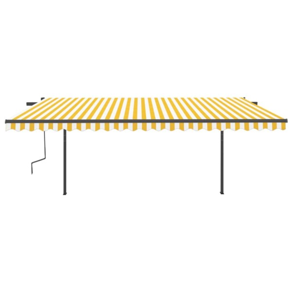 Toldo automático LED sensor de viento amarillo y blanco 5x3 m