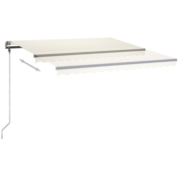 Toldo manual retráctil con LED crema 4x3,5 m