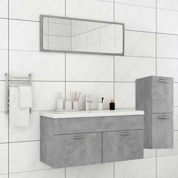 Juego de muebles de baño madera de ingeniería gris hormigón