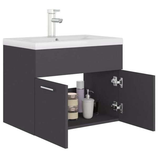 Mueble con lavabo madera de ingeniería gris