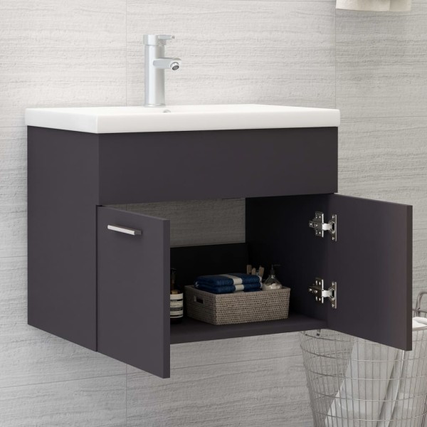 Mueble con lavabo madera de ingeniería gris