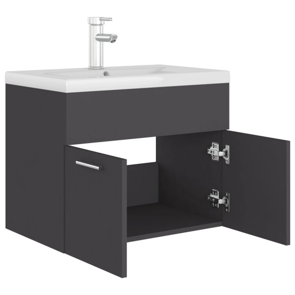 Mueble con lavabo madera de ingeniería gris