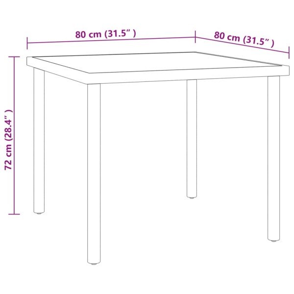 Juego de comedor de jardín 3 piezas acero